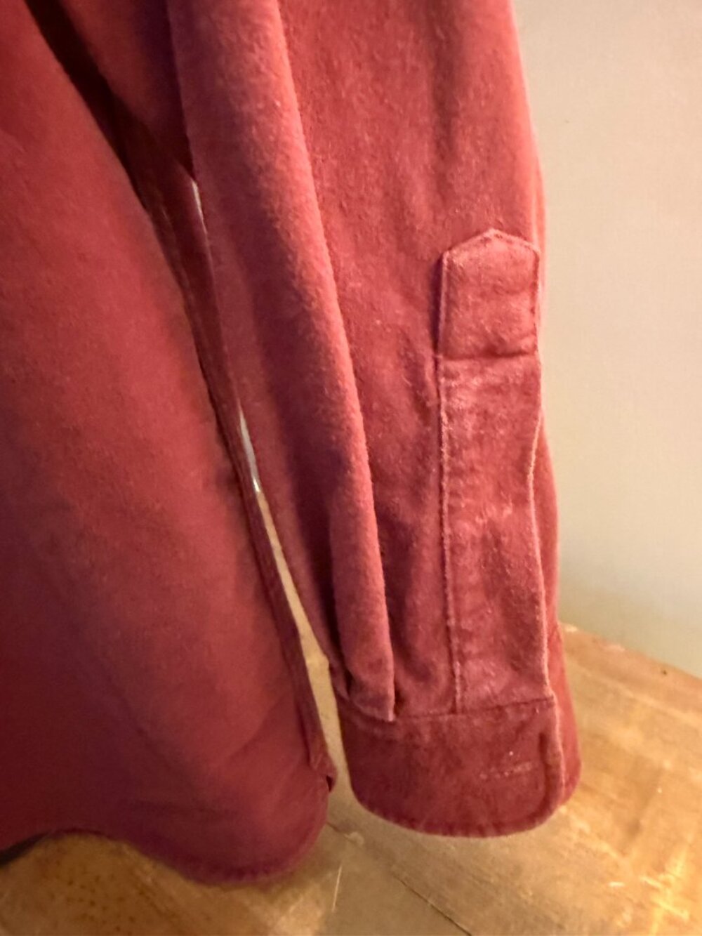 L.L.Bean Men’s Long Sleeve Shirt Medium Maroon 100% Cotton OMT Regular Fit Casua